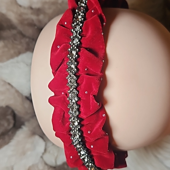 Velvet Rhinestone Headband - Picture 6 of 8